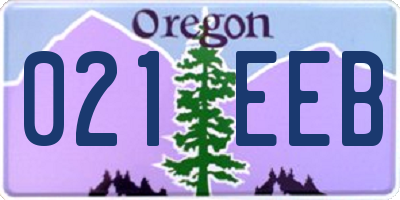 OR license plate 021EEB