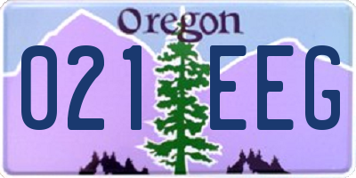 OR license plate 021EEG