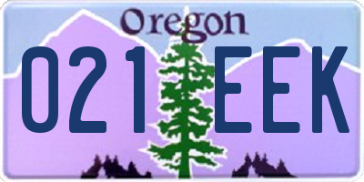 OR license plate 021EEK