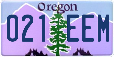 OR license plate 021EEM