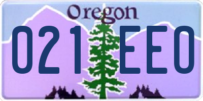 OR license plate 021EEO