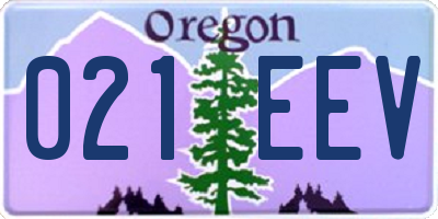 OR license plate 021EEV