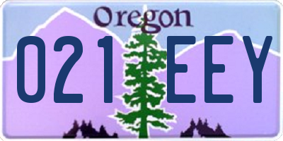 OR license plate 021EEY