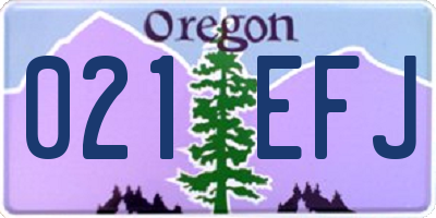 OR license plate 021EFJ