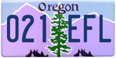 OR license plate 021EFL