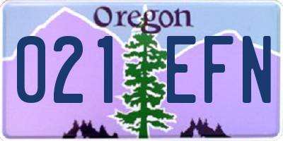 OR license plate 021EFN