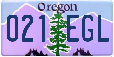 OR license plate 021EGL