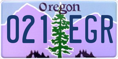 OR license plate 021EGR