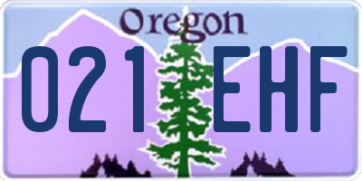 OR license plate 021EHF