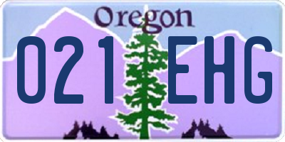 OR license plate 021EHG