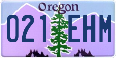OR license plate 021EHM