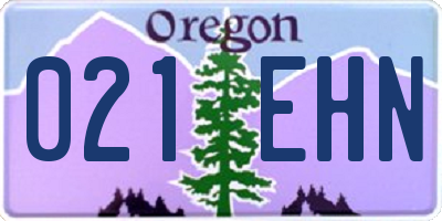 OR license plate 021EHN