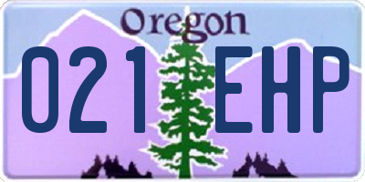 OR license plate 021EHP