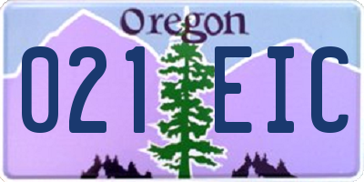 OR license plate 021EIC
