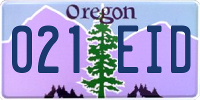 OR license plate 021EID