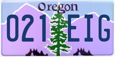 OR license plate 021EIG