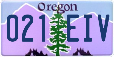 OR license plate 021EIV