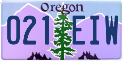 OR license plate 021EIW