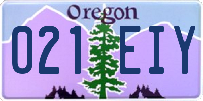 OR license plate 021EIY