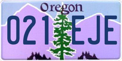 OR license plate 021EJE