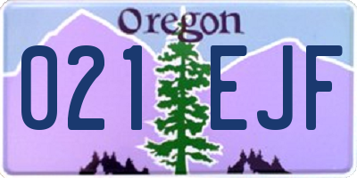 OR license plate 021EJF