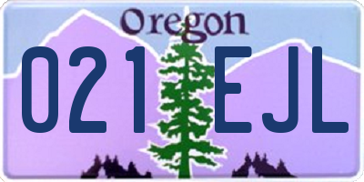 OR license plate 021EJL