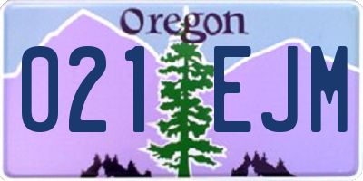 OR license plate 021EJM