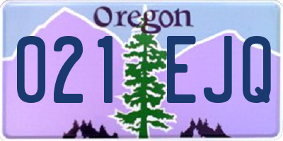 OR license plate 021EJQ