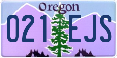 OR license plate 021EJS