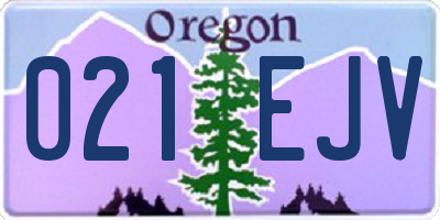 OR license plate 021EJV