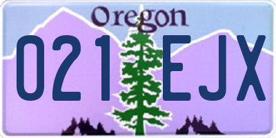 OR license plate 021EJX