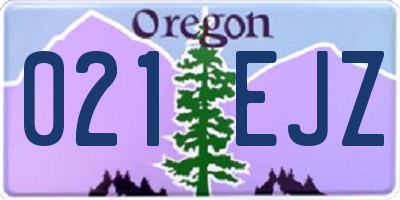 OR license plate 021EJZ