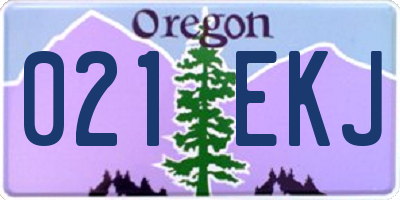 OR license plate 021EKJ
