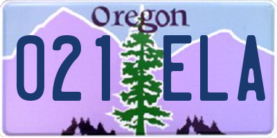 OR license plate 021ELA