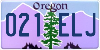 OR license plate 021ELJ