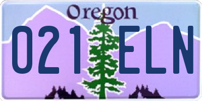 OR license plate 021ELN