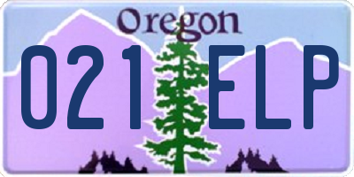 OR license plate 021ELP