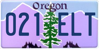OR license plate 021ELT