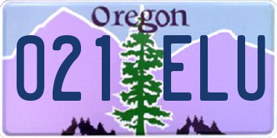 OR license plate 021ELU