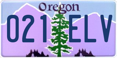OR license plate 021ELV