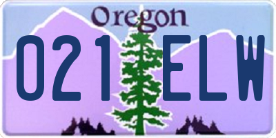 OR license plate 021ELW