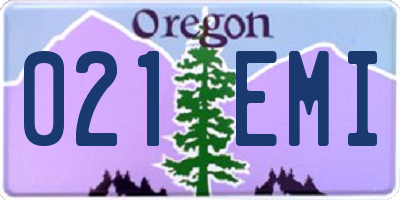 OR license plate 021EMI