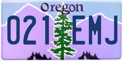 OR license plate 021EMJ