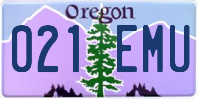 OR license plate 021EMU