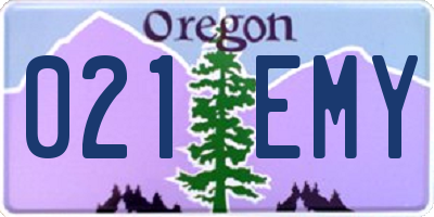 OR license plate 021EMY