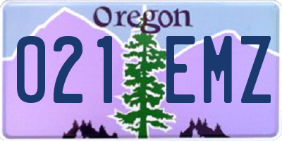 OR license plate 021EMZ