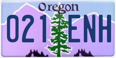 OR license plate 021ENH