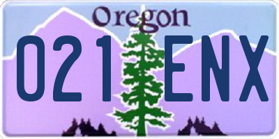 OR license plate 021ENX