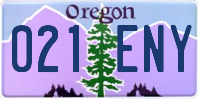 OR license plate 021ENY