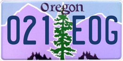 OR license plate 021EOG